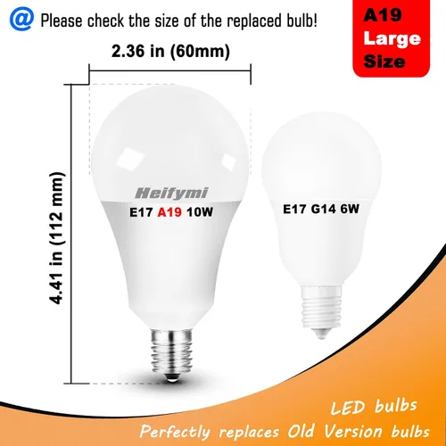 Vista 4 de Bombilla de araña E17 10W LED A60 con forma de globo 1200lm 3000K blanco