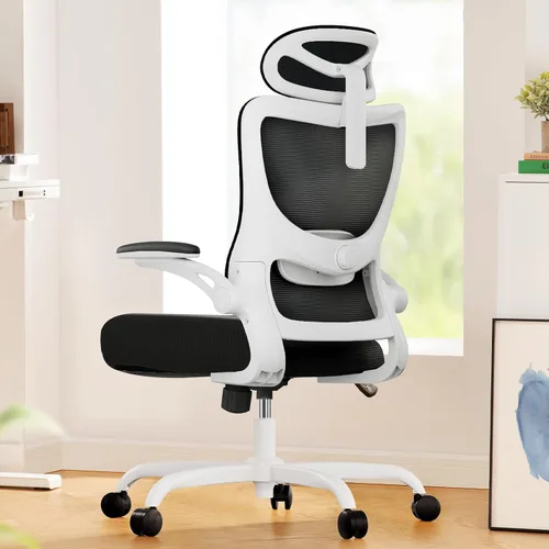 Vista 8 de Marsail - Silla ergonómica de oficina - Silla de escritorio con respaldo alto de malla y soporte lumbar ajustable, silla giratoria con ruedas