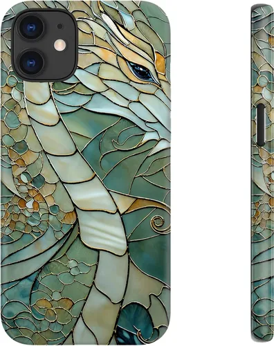 Vista 114 de LUHOURI Funda para iPhone 12 Mini, compatible con carga inalámbrica, doble capa, interior de silicona suave + carcasa exterior dura, bonito diseño