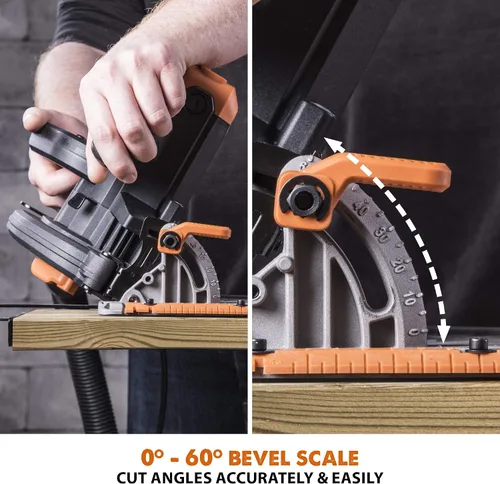 Vista 9 de Evolution Power Tools R185CCS Sierra circular de corte multimaterial TCT de 7-1/4 pulgadas, 7-1/4 pulgadas, naranja