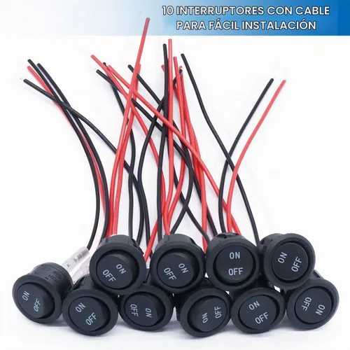 Vista 6 de Twidec Interruptor basculante redondo de 12 V de 12 V de encendido y apagado AC 6A/250 V 10 A/125 V SPST 2 pines 2 posiciones 12 voltios DC círculo