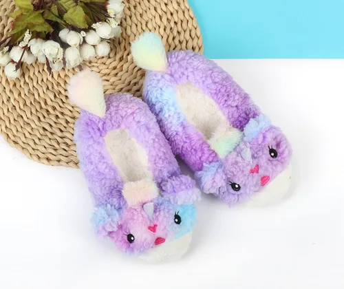 Vista 2 de Panda Bros - Pantuflas gruesas y cálidas para mujer con suela antideslizante, zapatos de casa con diseño de personajes, pantuflas novedosas