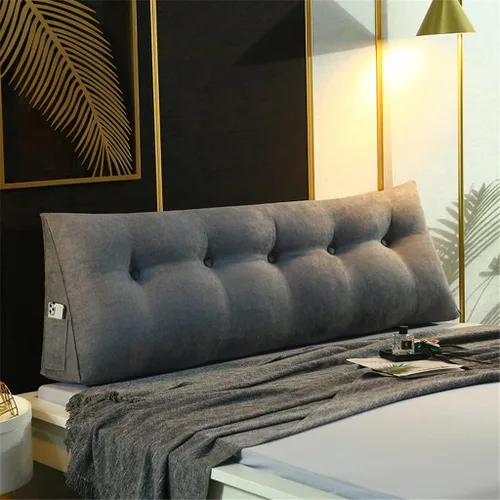 Vista 16 de Almohada grande triangular para cabecero con cuña y respaldo de posicionamiento, almohada de lectura, soporte de espalda, cojín lumbar para sofá