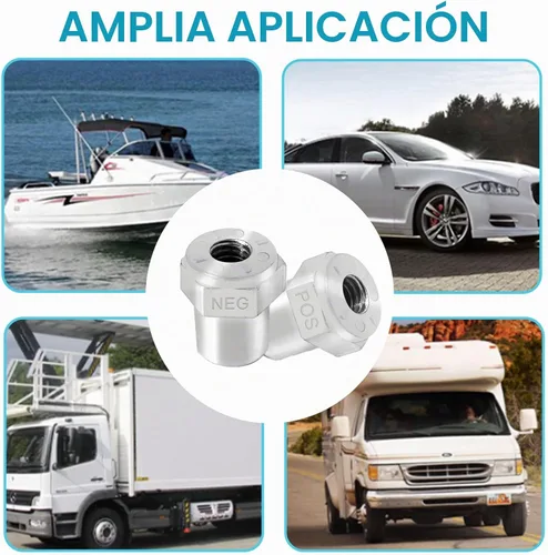 Vista 4 de Adaptador de poste de batería de coche: Adaptador de batería de 2 postes laterales a poste superior con rosca hembra de 3/8" 2 PIEZAS