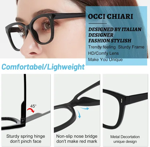Vista 4 de OCCI CHIARI Gafas de lectura elegantes para mujeres con marco pequeño
