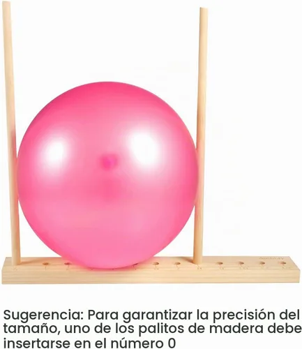 Vista 3 de Auihiay Regla de medición de globos de madera ajustable de 12 tamaños, herramienta de medición para decoraciones de globos, arcos, columnas