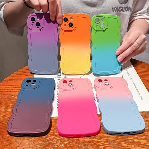 Vista 6 de Funda para iPhone 7/8, funda divertida para iPhone, linda funda Kawaii rizada con forma de marco de TPU suave a prueba de golpes, funda protectora