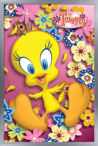 Vista 11 de Trends International Looney Tunes - Póster de pared de Tweety Bird de poder, 14.725 x 22.375 pulgadas, versión enmarcada de madera de granero