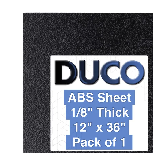 Vista 46 de Duco - Lámina de plástico ABS fabricada en Estados Unidos de 1/8 de pulgada de grosor, 4 x 6 pulgadas, paquete de 2 paneles termoplásticos negros