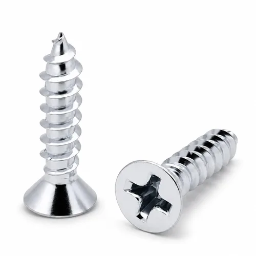 Vista 13 de 100 Unidades Tornillos para Madera #6 x 1" Cabeza Plana Recubiertos de Zinc Cabeza Phillips (BCP4) Phillips Drive, rosca profunda con punta fina