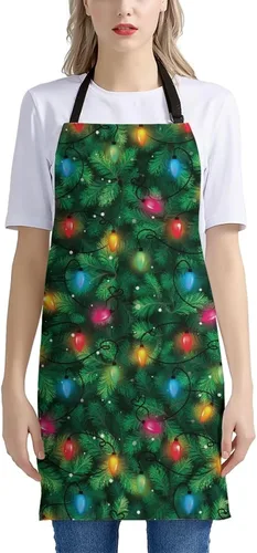 Vista 90 de Dreaweet Delantal de cocina unisex con cuello ajustable de Navidad