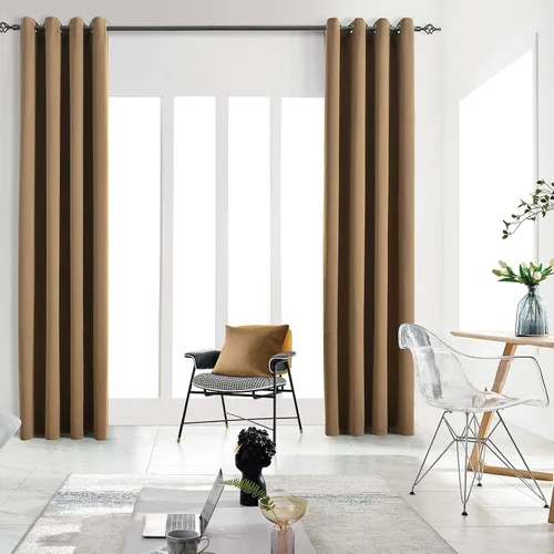 Vista 45 de Cortinas opacas para dormitorio, con aislamiento térmico y bloqueo de luz, para oscurecer la habitación, cortinas con ojales sólidos para ventana