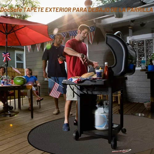 Vista 8 de DocSafe Alfombrilla para hoguera de 36 pulgadas para estufa individual, 4 capas de doble cara ignífuga debajo de la parrilla protector para terraza