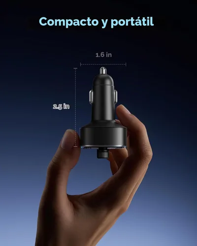 Vista 10 de LENCENT Adaptador de coche Bluetooth 5.4 Transmisor FM 54W Carga rápida