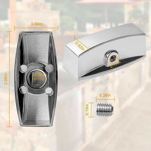 Vista 2 de Pomo de válvula de rango compatible con horno/estufa/estufa de gas, perilla cromada para válvula de control en forma de D, reemplazos de perilla
