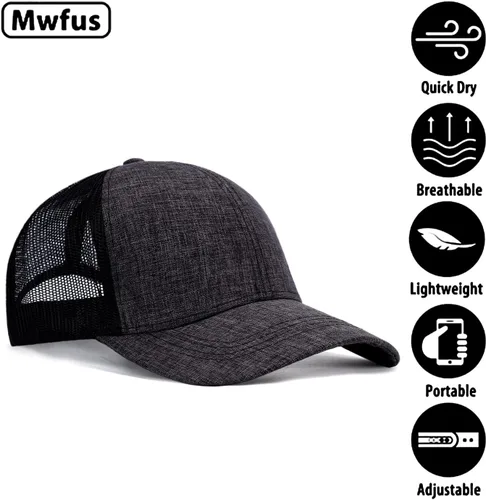 Vista 3 de Mwfus Gorra de camionero en blanco, gorras de béisbol a presión, gorras de malla ajustables para hombres y mujeres