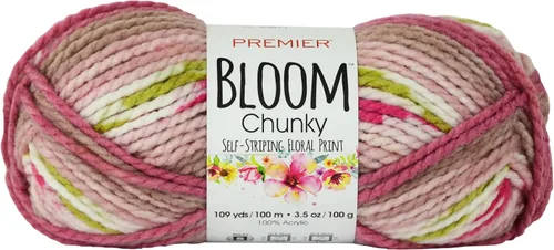 Vista 16 de Premier Yarns Bloom - Hilo grueso, hilo con patrón automático para ganchillo y tejer, Hydrangea, 3.5 oz, 109 yardas