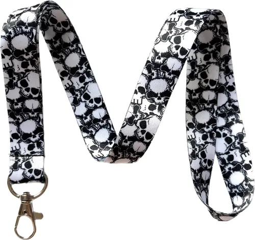 Vista 2 de Llavero con cordón de calaveras para tarjetas de identificación (paquete de 2)