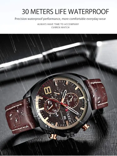 Vista 3 de Mgae - Reloj de pulsera para hombre, analógico, militar, de cuarzo, resistente al agua