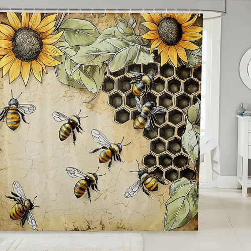 Vista 11 de Erosebridal Cortina de ducha con diseño de zorro, bonito diseño de animales del bosque, para niños y niñas, con dibujos animados, con cabeza