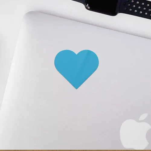 Vista 4 de Calcomanías transparentes de corazón 6 (azul celeste) Calcomanías de vinilo impermeables de alta calidad para teléfono portátil, accesorio
