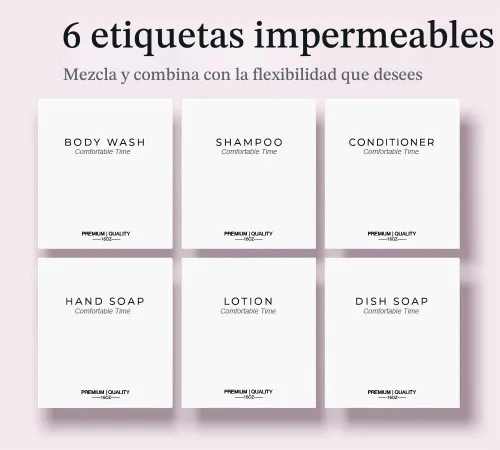Vista 4 de Botellas de champú y acondicionador resistentes esmeriladas, dispensador de boticario, bomba de bambú, botellas de champú recargables para champú