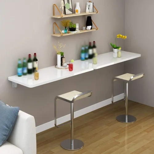 Vista 5 de Mesa de pared plegable consola de cocina mesa de comedor, mesas de barra multifunción, escritorio de computadora flotante, mesa de aprendizaje