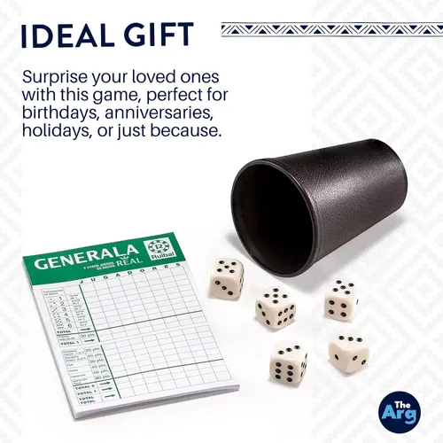Vista 5 de Juegos de mesa - Generala Real Juego de dados - Juegos para amigos y familiares Regalos de cumpleaños para mujeres - Regalos para hombres