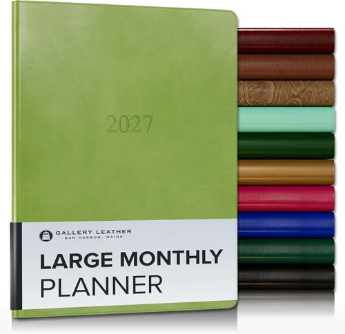 Vista 23 de Gallery Leather Agenda mensual grande 2026-2027 Acadia Navy