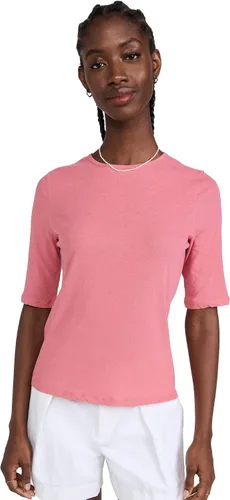 Vista 17 de Vince Top con cuello redondo y manga codo para mujer Ónix azul