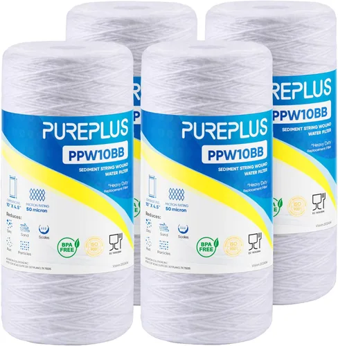 Vista 19 de PUREPLUS 1 Micron 10 x 4.5 Whole House String Wound Sediment Filter for Well Water, Replacement Cartridge for 84637, WPX5BB97P, PC10, CW5-BBS