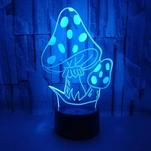 Vista 4 de Setas mágicas 3D LED lámpara de mesa setas psicodélicas luz nocturna óptica ilusión visual iluminación