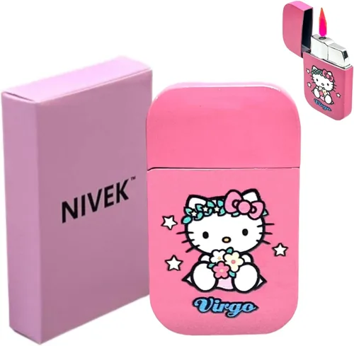 Vista 11 de NIVEK Encendedor de gatito Y2k 12 Consetelaciones Horóscopo Astrología Zodiaco Signos de nacimiento Pretty Pink Flame Kawaii Coleccionable Japonés
