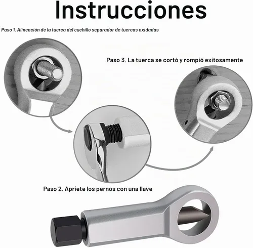 Vista 4 de Divisor de Tuercas y Galletas, Separador de Tuercas Metálicas Oxidadas, Herramienta de Rotura de Tuercas de Alta Resistencia, Herramienta