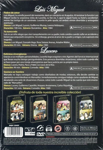 Vista 2 de LAS Imprecindibles Edicion De Coleccion 4 Peliculas Luis Miguel Fiebre De Amorya Nunca Mas Lucerodeliciosa Sinverguenzaquisiera Ser Hombrentscregion