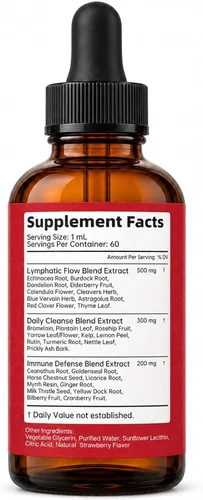 Vista 4 de Gotas de drenaje linfático liposomal, fresa, 60 porciones, 2 fl oz