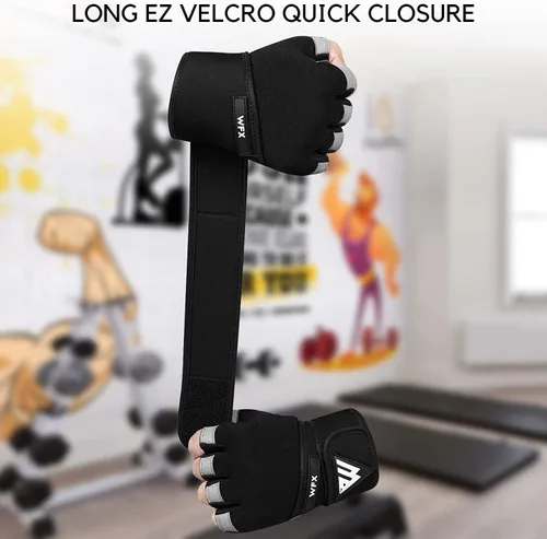 Vista 2 de WFX Gym Gloves Training Weight Lifting Gloves for Men Women Wrist Support Padded Extra Grip Palm Protection Fitness Workout Gloves