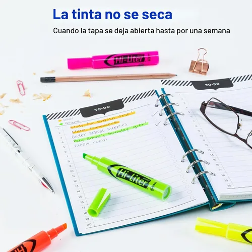 Vista 6 de Avery Hi-Liter - Rotuladores de punta biselada para escritorio, tinta a prueba de manchas
