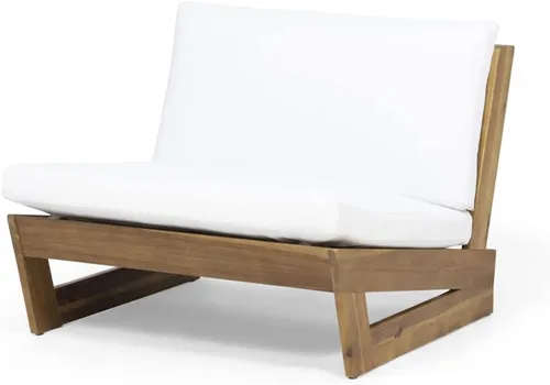 Vista 4 de GDFStudio - Sillas de madera de acacia para exteriores con cojines (juego de 2), gris y gris oscuro