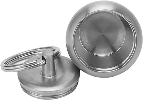 Vista 2 de Caja de acero inoxidable, mini caja pequeña de metal portátil, tarro sellado, llavero, organizador de acero inoxidable, soporte para llavero