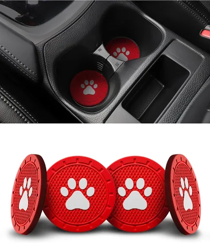 Vista 17 de 4 paquetes de posavasos para coche, portavasos universales con bandera americana de silicona antideslizante, accesorios para el interior del coche
