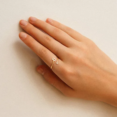 Vista 5 de Anillos Turandoss para Mujeres y Niñas - Delicados anillos ajustables chapados en oro de 14K sin decoloración para mujeres y adolescentes, anillos