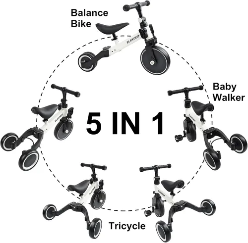 Vista 2 de Elantrip - Bicicleta de equilibrio 5 en 1 para niños de 1 a 3 años, triciclo para niños pequeños, triciclo para niños, los mejores juguetes