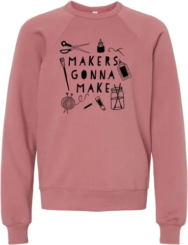 Vista 21 de Long Sleeve Unisex Kids' Sweatshirt, Unisex Graphic Sweatshirt, Shirts with Sayings, Heather Gray or Mauve