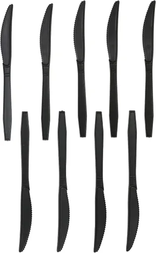 Vista 6 de Cubiertos de plástico desechables de peso pesado (tenedores - negro, 250)