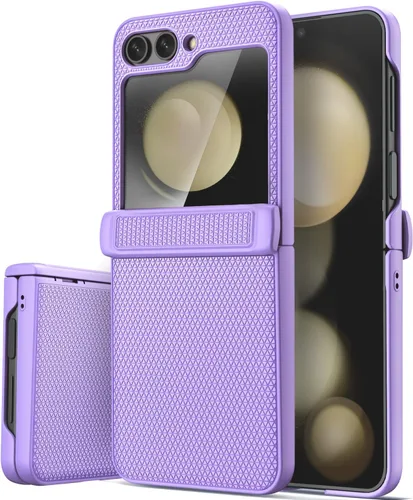 Vista 9 de Vihibii - Funda para Samsung Galaxy Z Flip 5 con protección de bisagra, 2023, color negro Protector de pantalla exterior HD, delgado y elegante