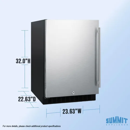 Vista 2 de Summit - Refrigerador empotrado de 24 pulgadas, acero inoxidable - AL54LHD