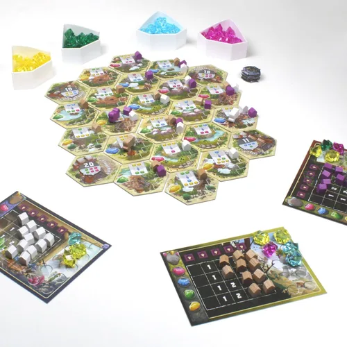 Vista 3 de Century Golem Edition Eastern Mountains Juego de mesa - Regreso a Carvania para aventuras comerciales de cristales. Juego de estrategia para niños
