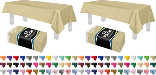 Vista 80 de Mantel de plástico de alta calidad - 54 in. x 108 pulgadas. Grandipity - Mantel rectangular (6 y 12 unidades), Agua (Aqua) Aqua Plastic table