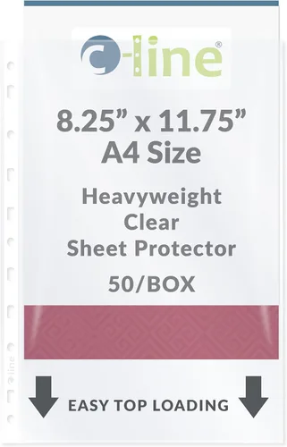 Vista 7 de C-Line Protectores de hojas A4 pesados, transparentes, 50/caja (08013)